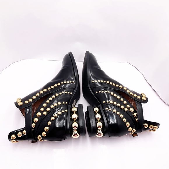 {Jeffery Campbell} Rylance Gold Studded Patent Leather Booties - Picture 11 of 16